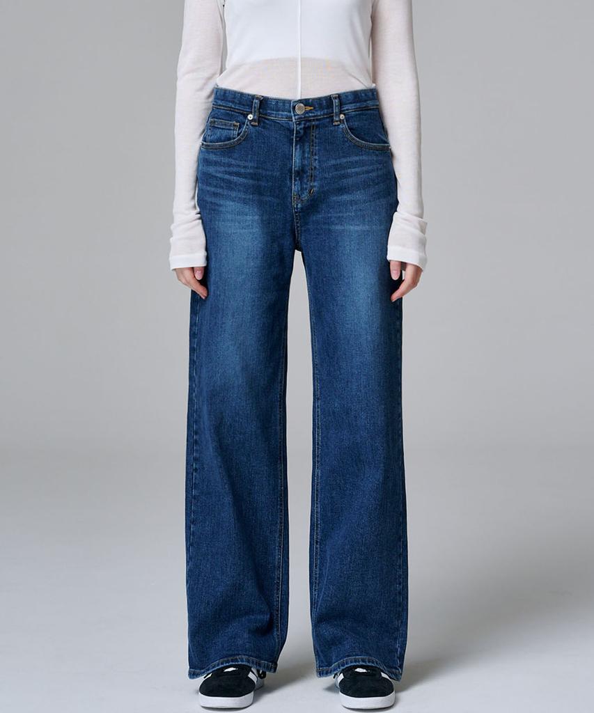MALOUPE 9114 Mid-Rise Loose Fit Denim (Medium Indigo)