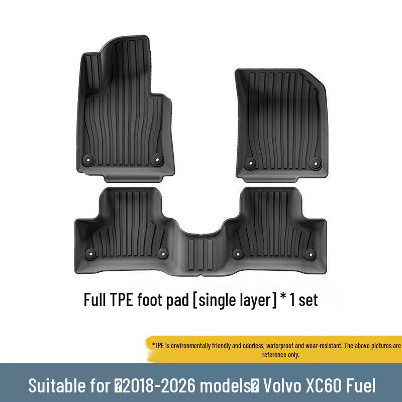 Eco-Friendly TPE Floor Mats for 18-26 Volvo XC60 - Includes Dirt-Resistant Trunk Mat
