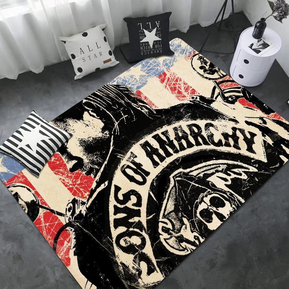 Syn anarchie Americké podložky do místnosti Protiskluzové Absorbují vodu Dlouhá pruhovaná podložka Podložka do ložnice Vítejte Rohožka