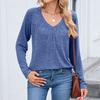 Women Tops Long Sleeve R-Neck Shirts Fall Fashion  Casual Business Tunic Blouses
