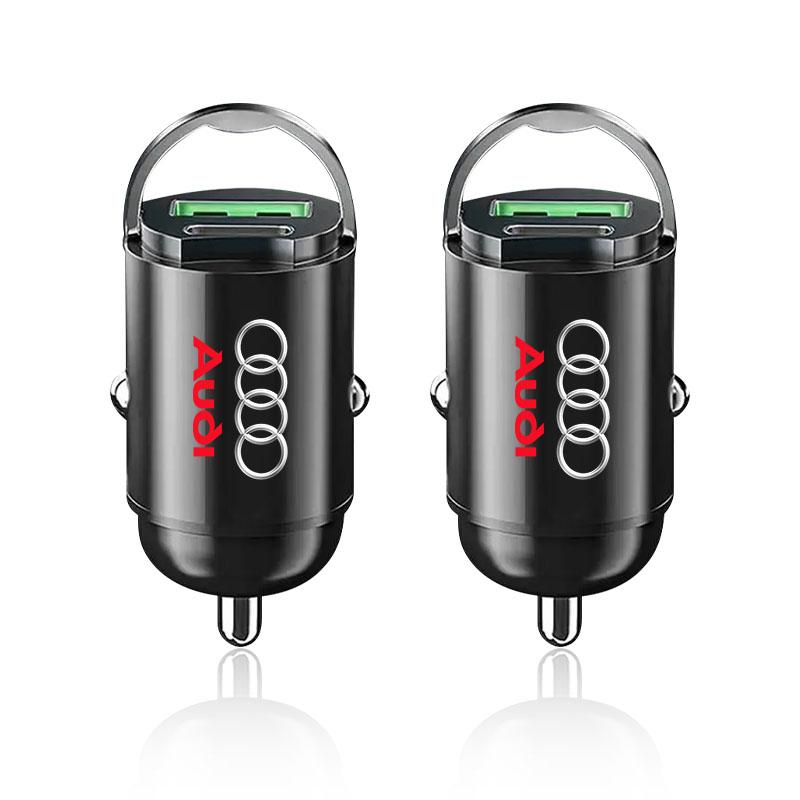 Mini Car Charger 12-24V Lighter Fast Charging Car USB Type C Charger For Audi TT Q3 Q5 Q7 Q8 B5 B6 B7 B8 B9 Q7 8P 8V 8L A3 A4 A5 A6 A7 A8 8L R8
