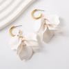 Pinkdudu Fashion Rose Flower Petal Drop Earrings Resin Gradient Color Flower Earrings Women Jewelry PD2385