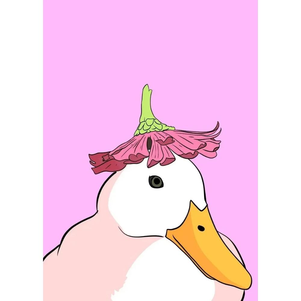 Canvas Painting Funny Memes Duck Posters and Prints Modern Lovely Duck Wall Art Picture for Living Room Home Bedroom Cafe Decor