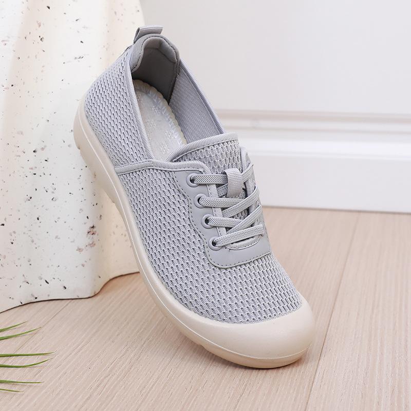 Shoes women's spring and autumn new soft-soled one-pedal lazy breathable mesh single shoes non-slip walking women's shoes shos