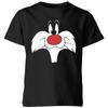 Looney Tunes Sylvester Big Face Kids' T-Shirt - Black - 3-4 Years