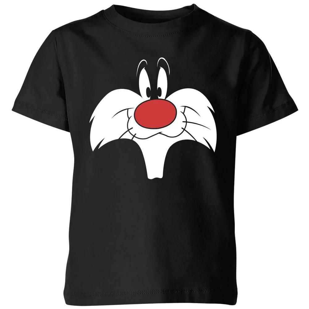 Looney Tunes Sylvester Big Face Kids  T-Shirt - Black - 3-4 Years 100