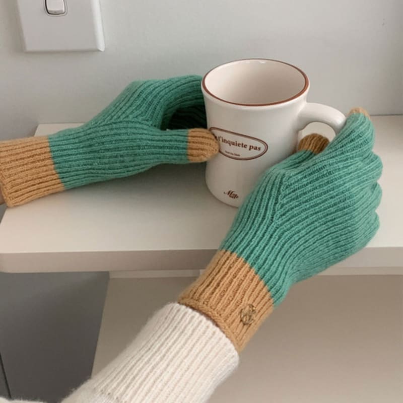 38comeoncommon Symbol fingerhole gloves (Green)