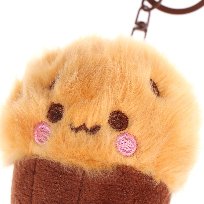 Soft Kawaii Mushroom Plush Keychain Cute Cupcake Teacup Design Mini Keyring Bag Pendant for Girls Daily Use