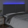 VidaXL Tête de Lit à LED Meuble de Chambre à Coucher Accessoire de Lit Double Tête de Cadre de Lit Intérieur Gris Foncé 3122307