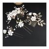 4-Piece Hair Accessory Set for Women - Sparkling Floral Hair Clips & Combs for Kimono, Wedding, Parties, Formal Occasions - White