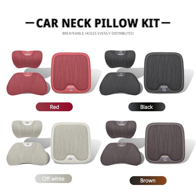 Car Neck Pillow Seat Cover Lumbar Support Headrest For Volvo Xc60 Xc90 V40 V60 S60 XC40 V50 V90 S80 C40 V70 XC70 C30 EX90 C70
