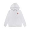 HEYPLAY Sudadera Unisex con Cremallera de Algodón, Tendencia Japonesa, Forma de Corazón - Diseño Clásico de Corazón Rojo