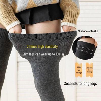 Calze a Compressione Antiscivolo Sopra il Ginocchio Taglie Forti - Traspiranti, Assorbi-Sudore, Cosce Alte per Autunno/Inverno
