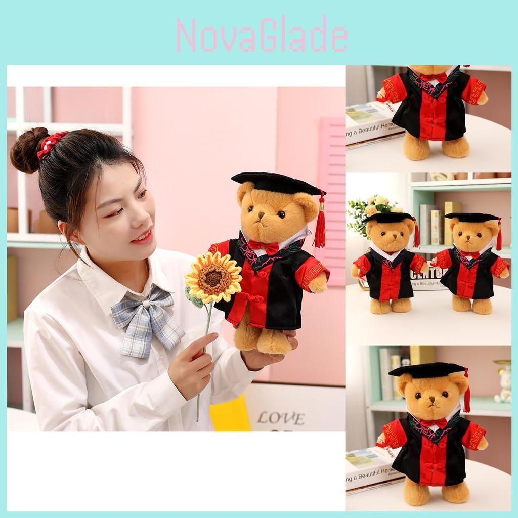 Adorable Plush Teddy Bear Graduate With Cute Doctoral Hat And Gown 30cm Tall