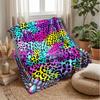 Colorful Leopard Print Frame Blanket Personalized Name Flannel Blanket Soft Cozy Plush Throw for Sofa Bed Lightweight Home Decor