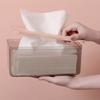 Tissue Box Holder Transparent Box Wear Resistant PP Compressed Wood Napkin Box with Nonslip Bottom