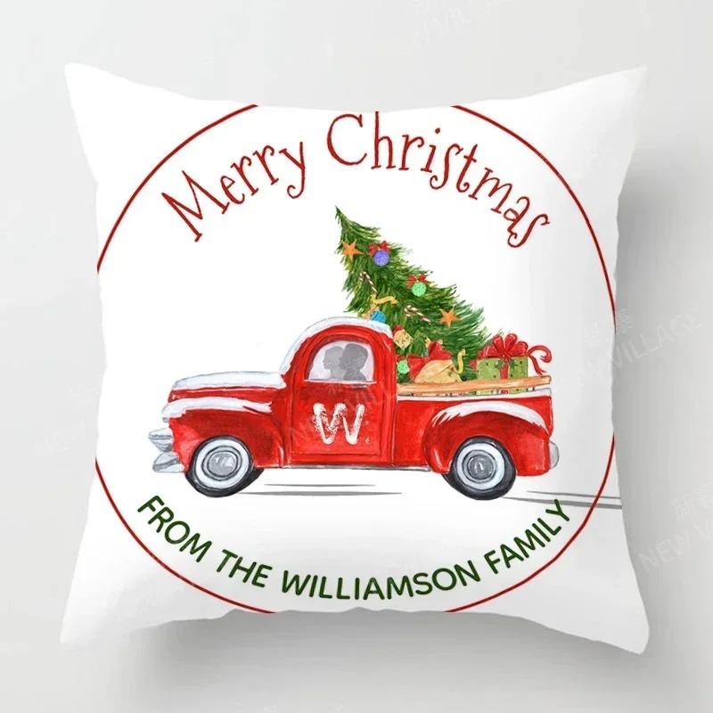 Christmas Series Pillowcase Sofa Cushion Cover Home Decoration Customizable Holiday Celebration 40X40Cm