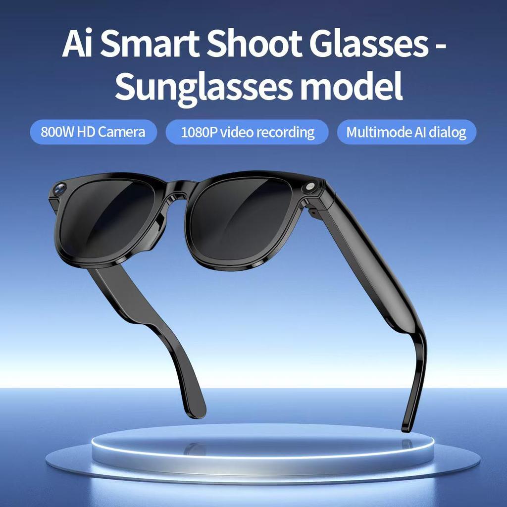CY01 Smarte Brille: 8MP Kamera, KI-Sprachassistent, Musik, Anrufe, Foto-/Videoaufnahme, 16 GB Speicherplatz.