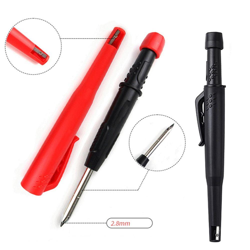 Plastic Woodworking Marker Pen Graphite Leads Deep Hole Pencil Construction Marking