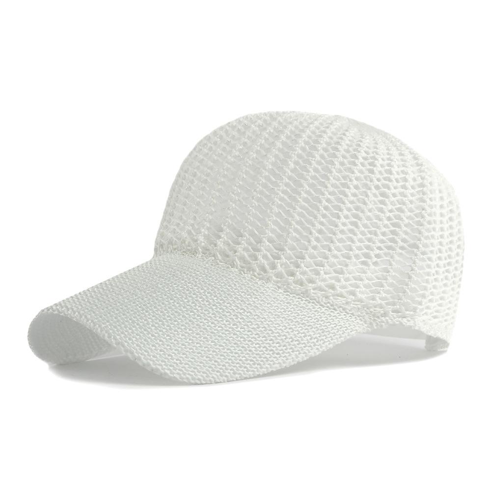 

Summer Knitted Hollow Mesh Baseball Cap Women s Outdoor Sunscreen Hat Beach Cap білий