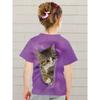 T-Shirt for Girls Cute Kitten Girls Clothes Kids T-Shirt Summer Short Sleeve Children Outdoor Sports Tops T-Shirt for Girls