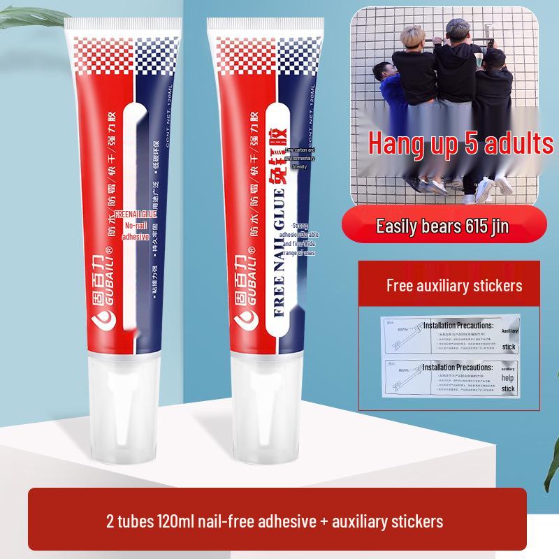 Multi-Function Adhesive Glue: Nail-Free, Strong, Ideal for Bathroom Tiles, Mirrors, and Glass.