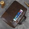 Genuine Leather Men's Fashionable Briefcase, Business Office Handbag, Top Layer Cowhide, Single Shoulder Crossbody Computer Bag