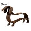 Indoor Dog Art Figurines Rustic Dachshund Metal Sculpture, Minimalist Line Iron Statue, Vintage Outdoor Yard for Owners Wiener Tabletop Figurine Home