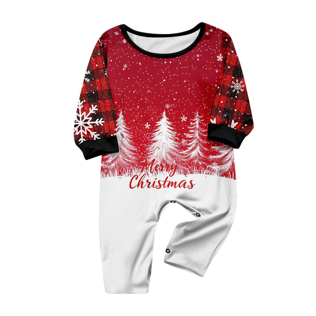 Christmas Print Cute Family Set Pajamas, Home Clothes, Family Set Long Sleeve Top Pants Set