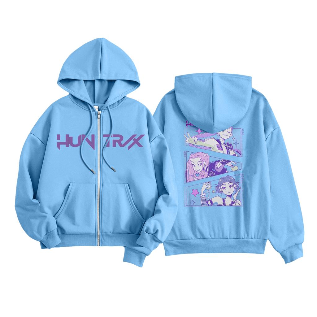Kids Fashion Women's Lightweight Long Sleeve Zipper Hoodie Printed Hoodie With Pockets