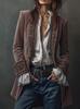 European and American women's clothing long-sleeved solid color spliced lace gold velvet jacket