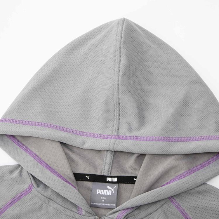 Puma Knit Jacket Zippered Hooded Simple Long Sleeve Women Jacket Light-Gray 683051-62