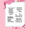 5 Stück Klarer Silikonstempel für Geburtstags Kartenherstellung Scrapbooking Deutsche Sprüche und Blumenstempel für Bastelverzierungen