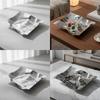 Stainless Steel Tray Mirrored with Reflective Finish Sculptural Irregular Serving Platter for