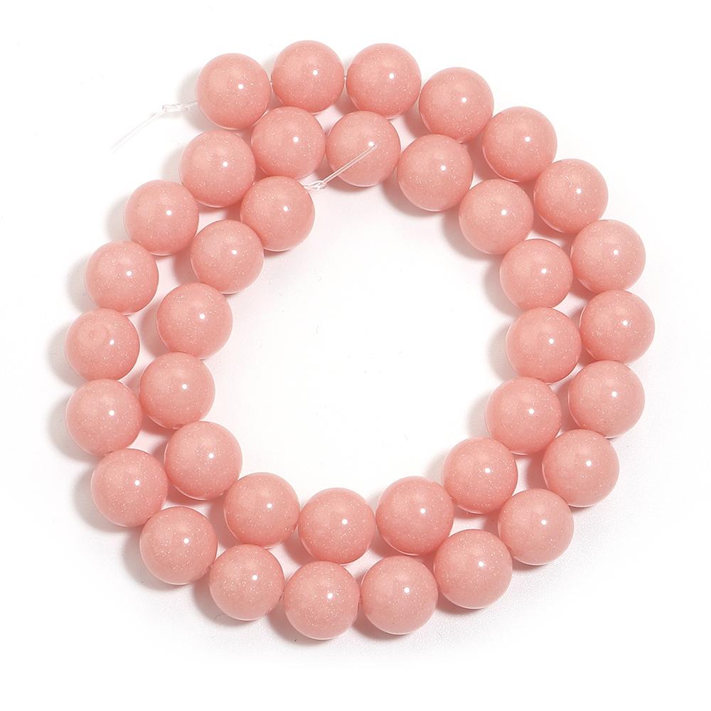 Natural Stone Beads 6 8 10mm Pink Luminous Stone Round Loose Spacer Beads For Jewelry Making DIY Bracelets Necklace Accessories