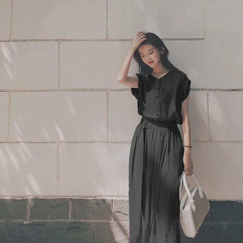 Chiffonkleid im koreanischen Sommer 2024 – Eleganter und schicker knielanger französischer Feenrock für Damen