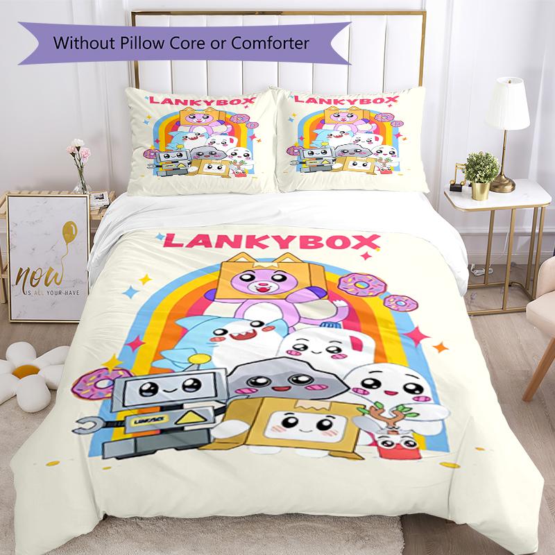 3pcs LankyBox Bedding Set Duvet Cover Closure Includes 1 Duvet Cover & 2 Pillowcases, Soft and Comfortable for All Seasons.