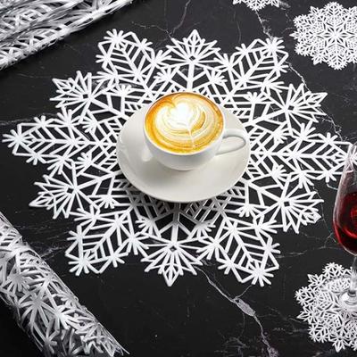 6pcs Hollow Table Mat Heat Resistant Insulation Pad Kitchen Accessories Snowflake Placemat Hotel