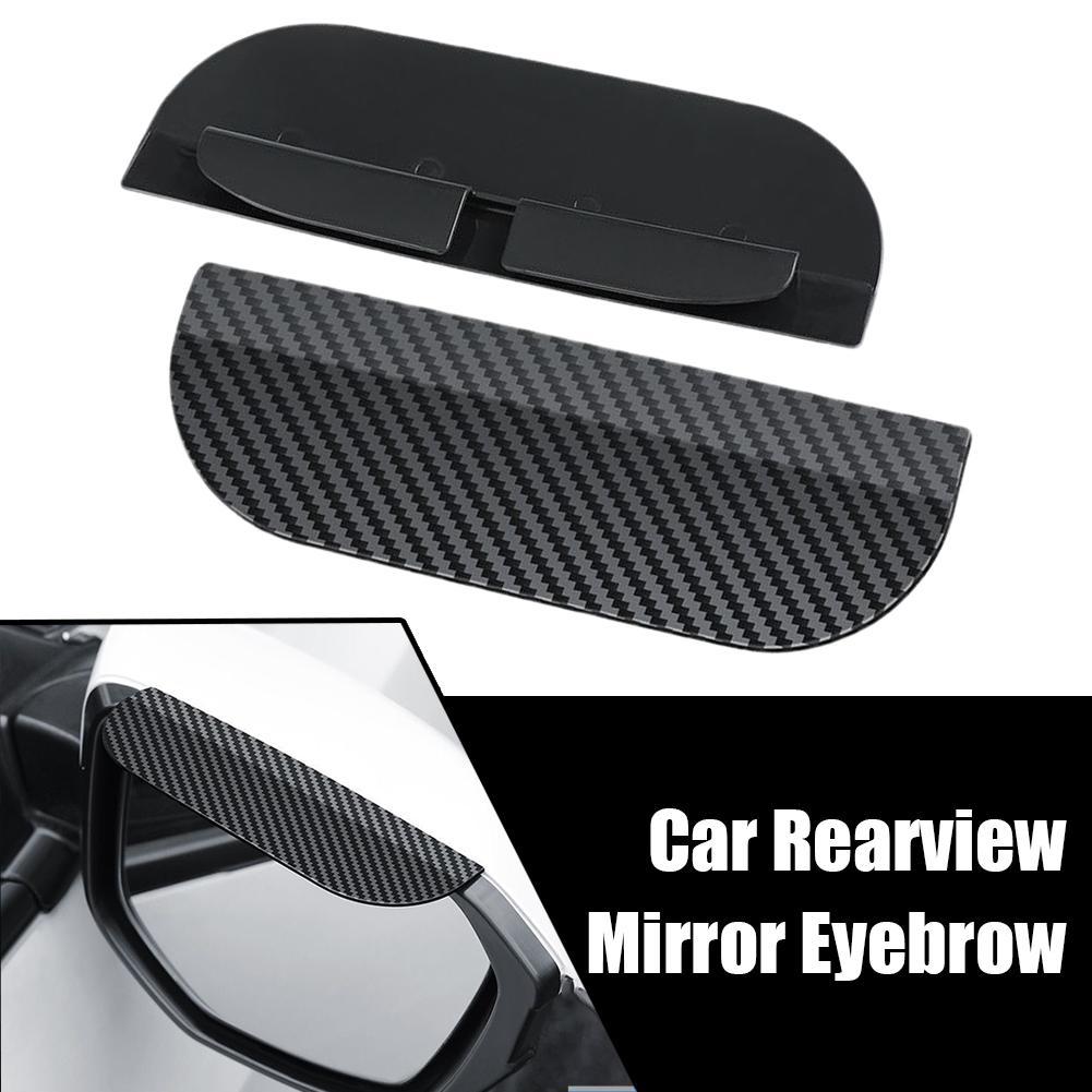 2025 New Car Rearview Mirror Carbon Fiber Rain Cover Sun Visor Shade Protector Clear Vision Rain Auto Mirror Organizer Accessori