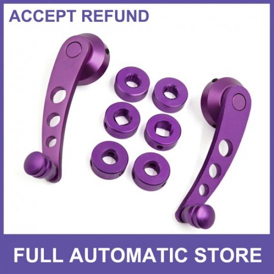 Pair Universal Aluminum Alloy Car Window Winder Door Crank Handle W Adaptors
