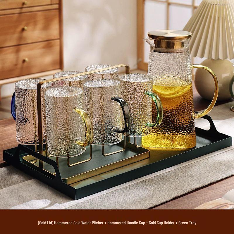 TXRMDX Heat-Resistant Glass Water Set with Handle Cups & Kettle
