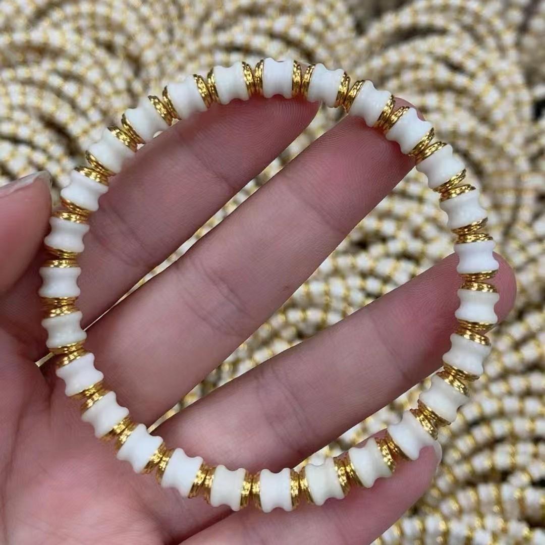 Eco-Friendly New Chinese Style White Jade Bodhi Prayer Beads Ring for Stress Relief and Relaxation