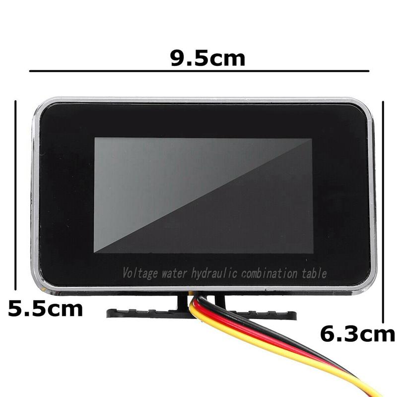3 In1 LCD Car Digital Gauge Voltmeter/Oil Pressure/Water Temp 12-24V Universal-A87Q
