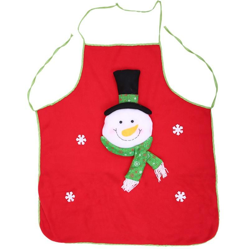 New Christmas Decorations Adult Christmas Costumes Cartoon Elderly Snowman Apron Service Student High-end Apron