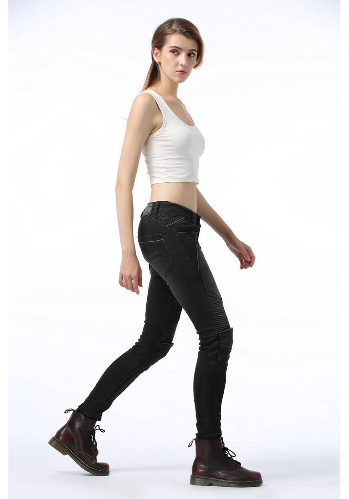 Women's Slim Fit Summer Motorcycle Riding Jeans with Breathable Mesh Ventilation