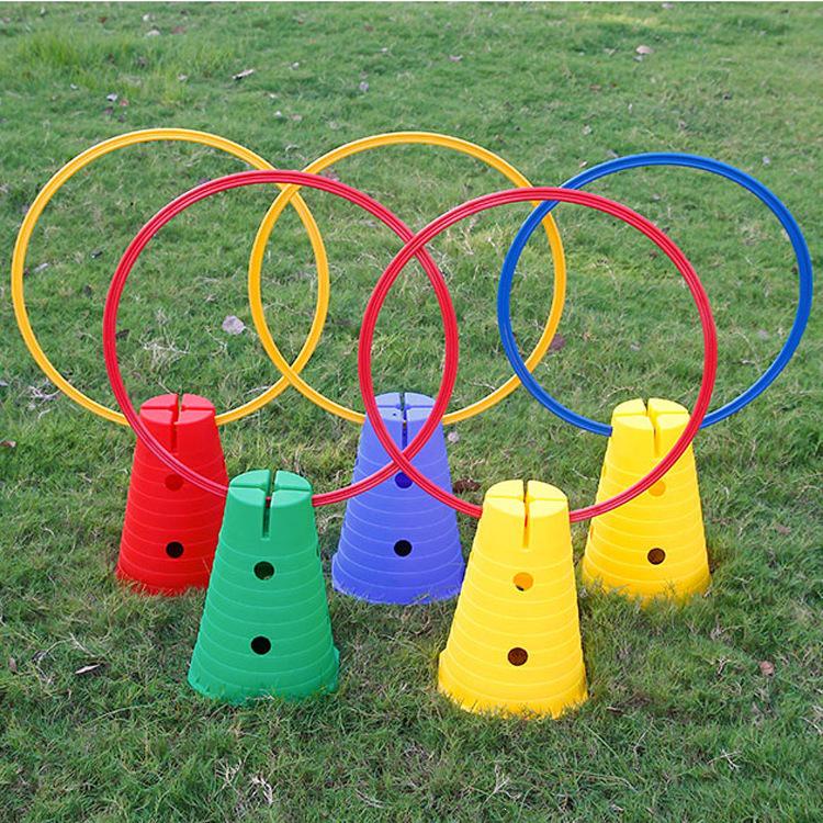 Sensory Training Ice Cream & Kindergarten Marker Cones with Hurdles and Holes for Kids' Obstacle Courses