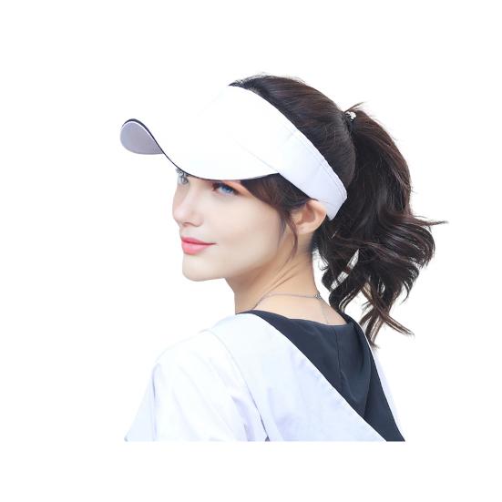 Sun Hat Topless Design Wide Brim UV Protection Elastic Fit Exercise Hat Adjustable Headband Outdoor Sports Hat