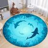 Ocean & Forest Silhouette Pattern Soft Non Slip Washable Round Area Rug Carpet for Kids Bedroom Playroom Home Decor