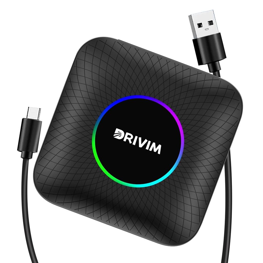 DRIVIM CarPlay AI Box Android 13.0 Adapter, Adopts Latest Chip, 30% More Performance Than