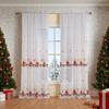 Christmas Curtains With Embroidered Snowflakes Bells Semi-Sheer American Style Window Treatment Living Room Bedroom Dining